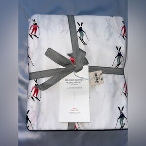 Anthropologie Cotton Modal Brushed Cozy Printed Sheet Set